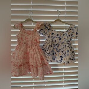 Janie and Jack Giraffe dress and top duo set bundle girls size 2t